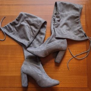 NWOT brown suede over knee boots
